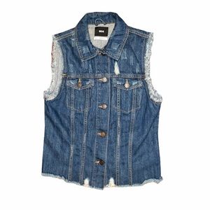 Y2K Denim Button-Up Vest